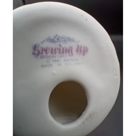 Growing Up Birthday Girls 2 Enesco 3" Celebration Blond Hair Blue Dress 1981 - Picture 15 of 15